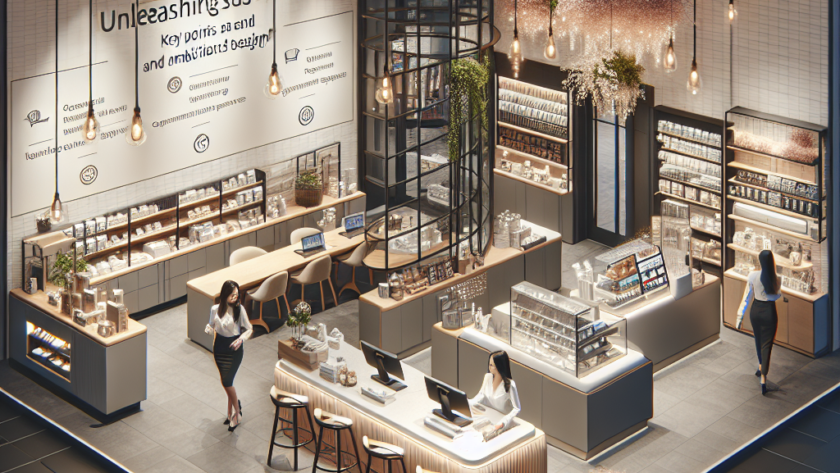 替代文本:当代风格店铺设计概念图。