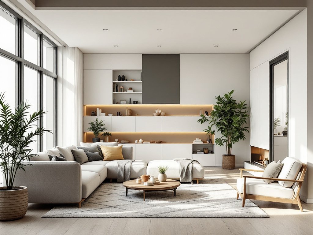 A graphical representation of a Boston renovation company with modern and contemporary design elements.