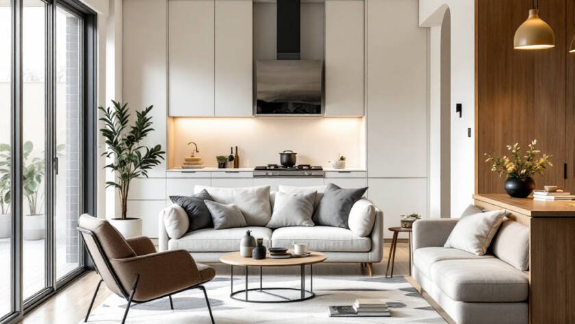 A modern and contemporary room demonstrating the exquisite craftsmanship of Boston's interior decoration.