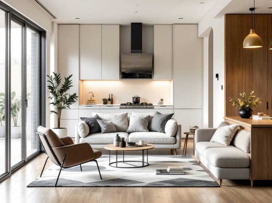 A modern and contemporary room demonstrating the exquisite craftsmanship of Boston's interior decoration.