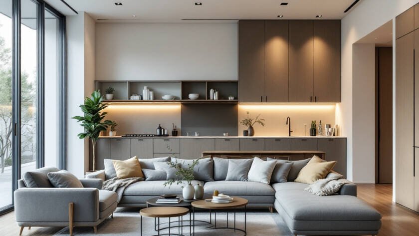 Modern contemporary design transformation of an indoor space in Boston.