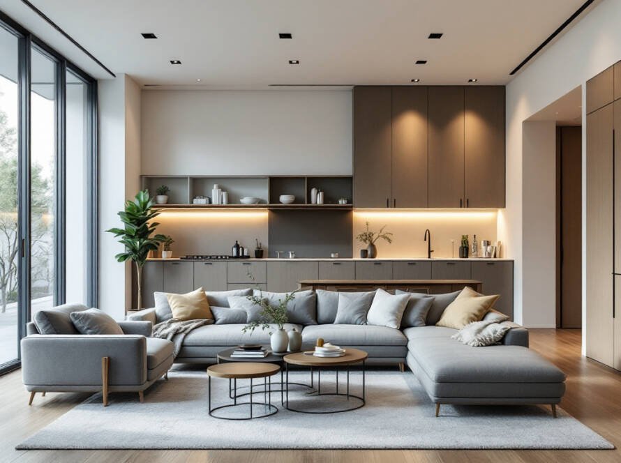 Modern contemporary design transformation of an indoor space in Boston.