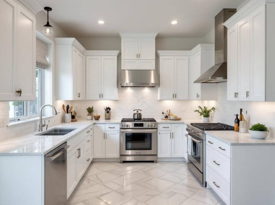 Image showcasing a modern, contemporary Boston kitchen renovation service.