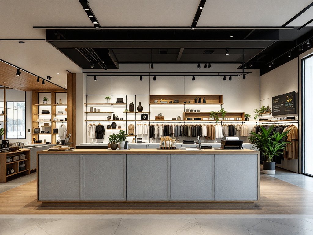 Inside view of a newly renovated store in Boston, showing the transformation of the owner's commercial vision into reality.