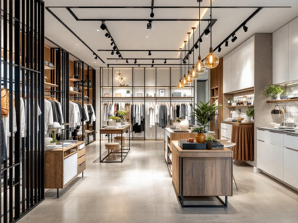 Alt text: Modern and contemporary architecture style in a newly renovated Boston store.