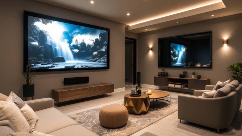 Modern and contemporary renovated basement in Boston.