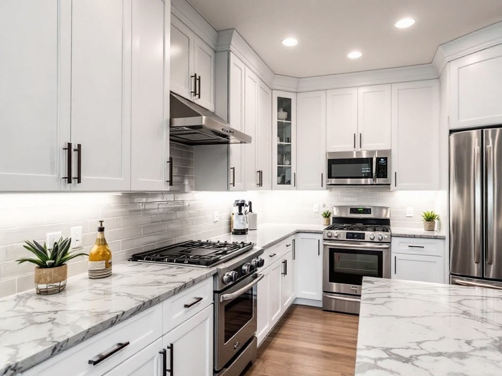 A newly renovated modern and contemporary kitchen in Boston.