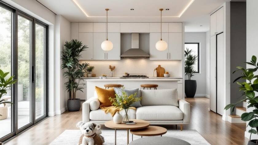 A snapshot of the impeccable modern and contemporary designed Boston floor installation.