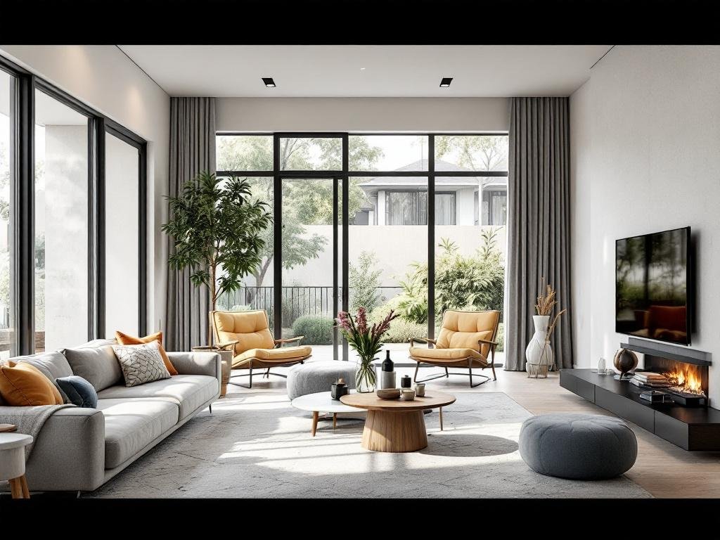 Alt text: Modern and contemporary design elements in a new Boston flooring installation service project.
