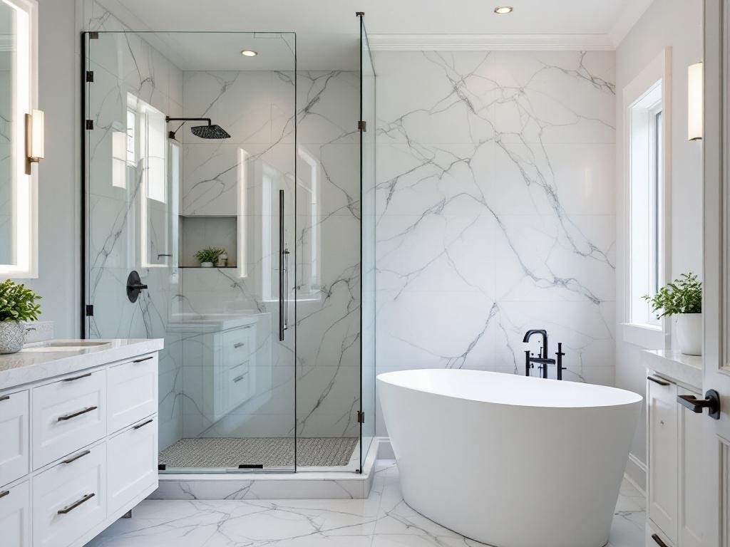 Easy Steps to Realize Your Dream of A Renovated Bathroom in Boston An image showcasing a beautifully renovated bathroom in Boston.