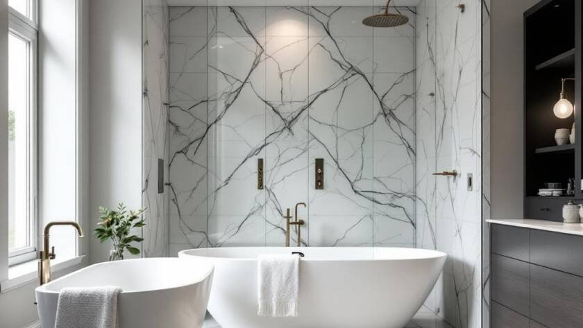 A newly renovated, modern and contemporary designed bathroom in Boston.