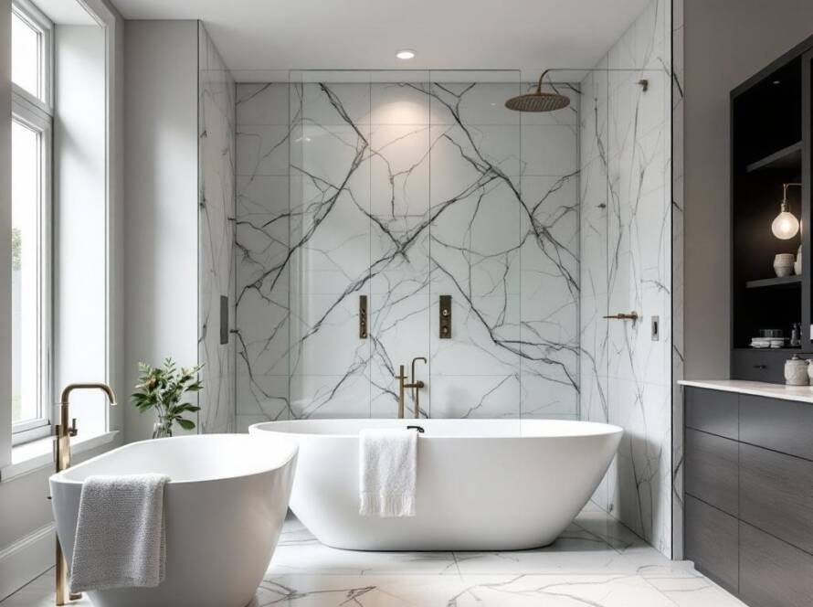 A newly renovated, modern and contemporary designed bathroom in Boston.
