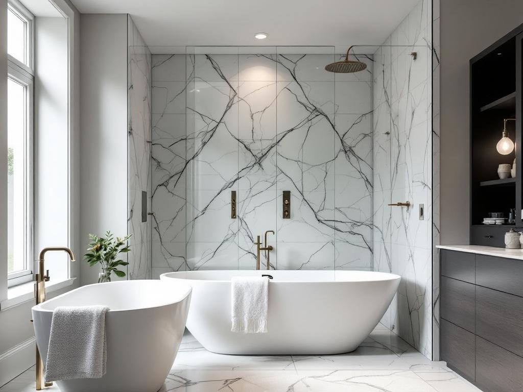 A newly renovated, modern and contemporary designed bathroom in Boston.