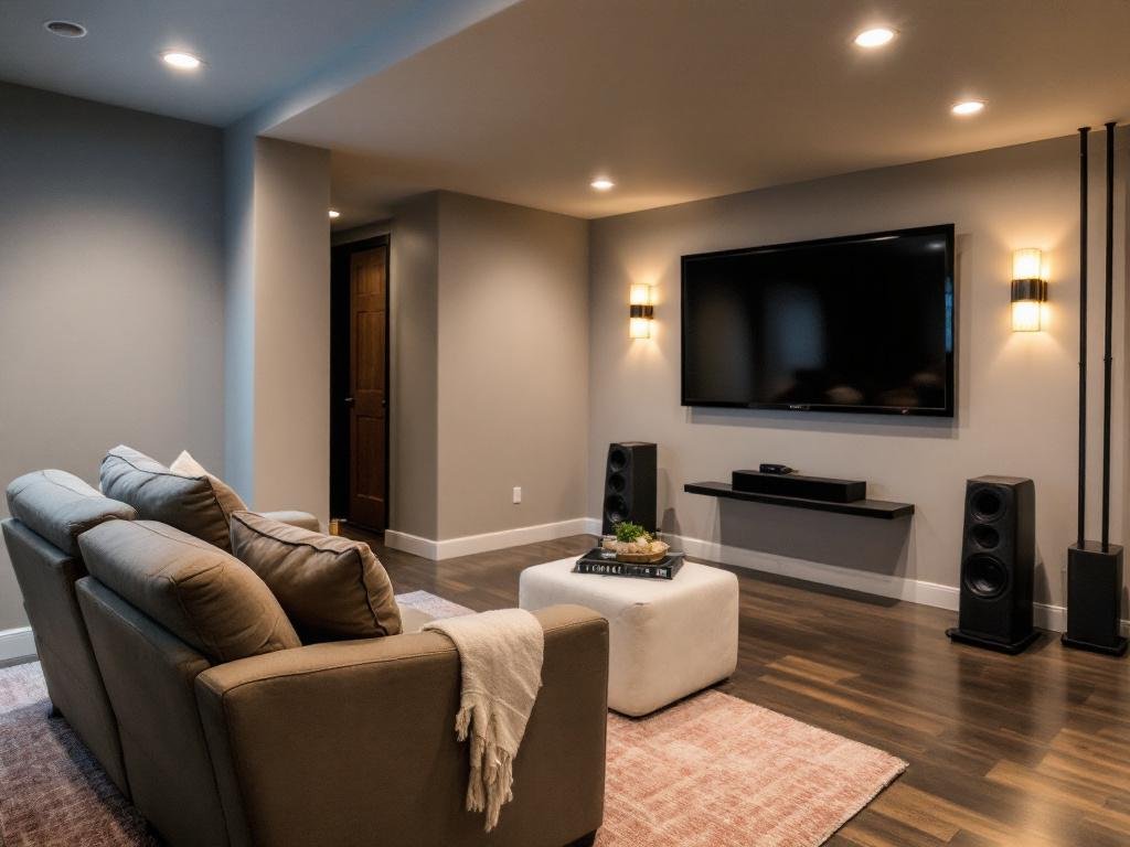 An innovatively renovated basement in Boston designed to enhance your homely experiences.