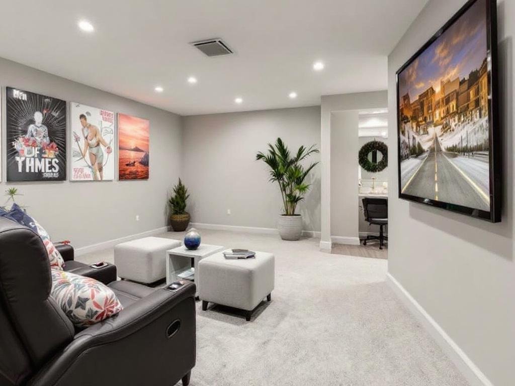 Basement remodeling project in Boston, turning it into a dream family space.