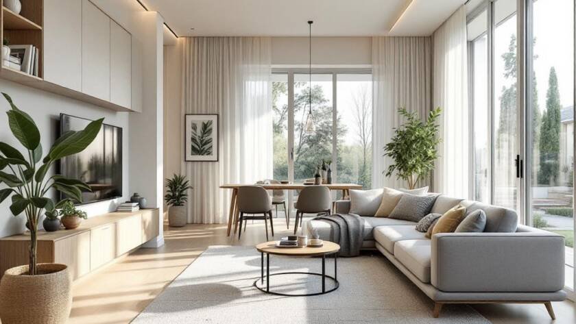 Spacious Boston interior with a modern and contemporary design.