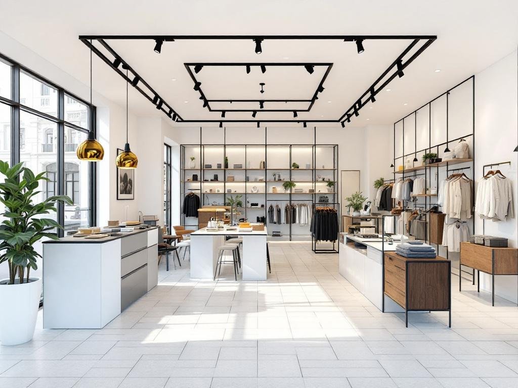 Boston Shop Redesign: Embrace Success with Modern Transformation Stylish and modern interior design of a shop in Boston.