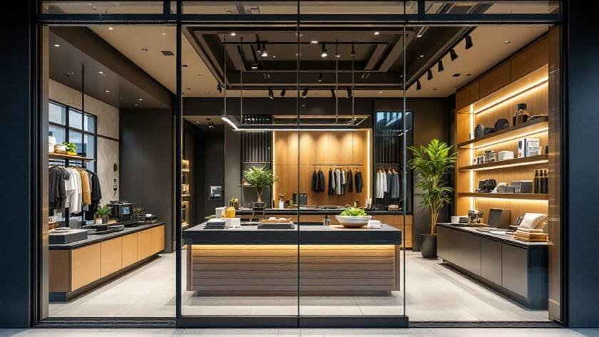 Modern and contemporary shop decoration in Boston, accentuating business spaces with fresh vibes.