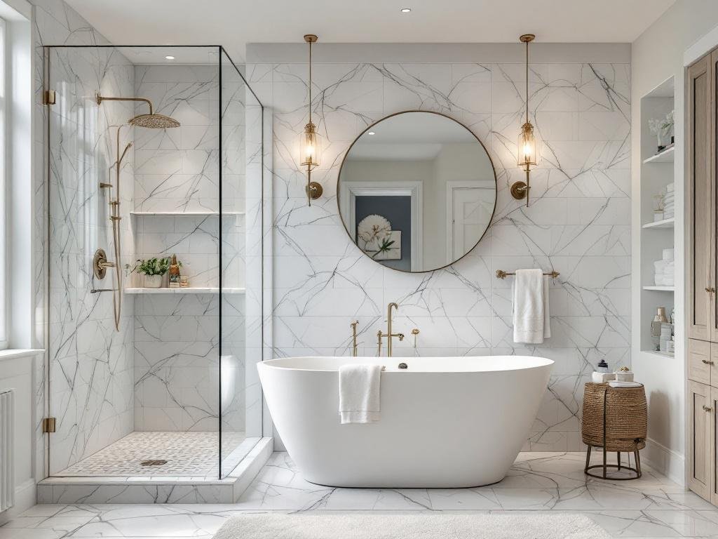 Image of renovation process of a Boston bathroom transforming into a luxurious personal spa