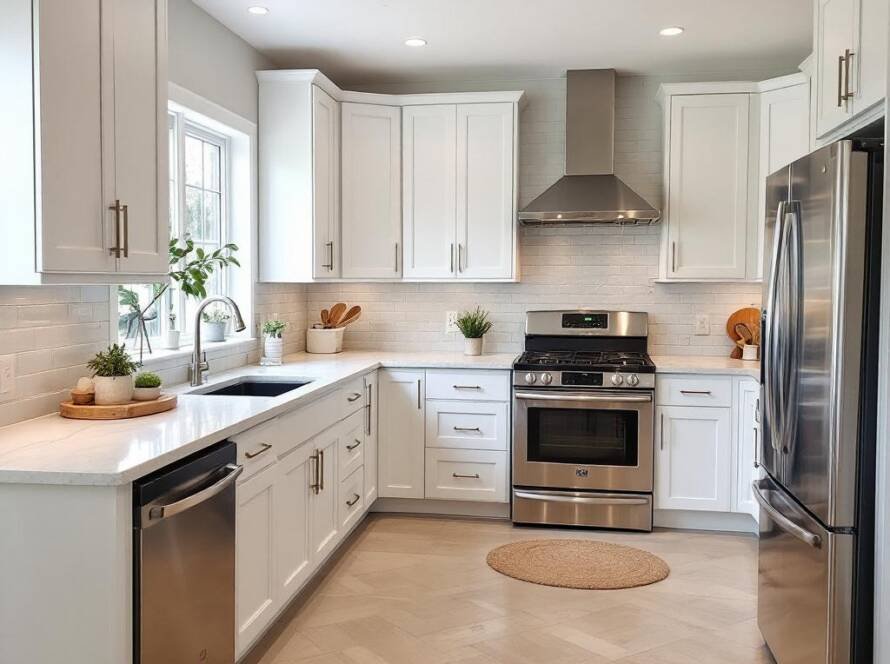 A newly remodeled, modern and contemporary kitchen in Boston.