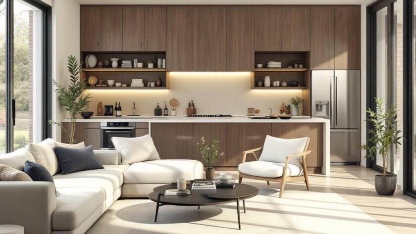An image showcasing a modern and contemporary interior design indicative of the new age in Boston.