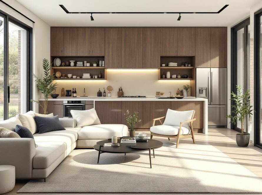 An image showcasing a modern and contemporary interior design indicative of the new age in Boston.