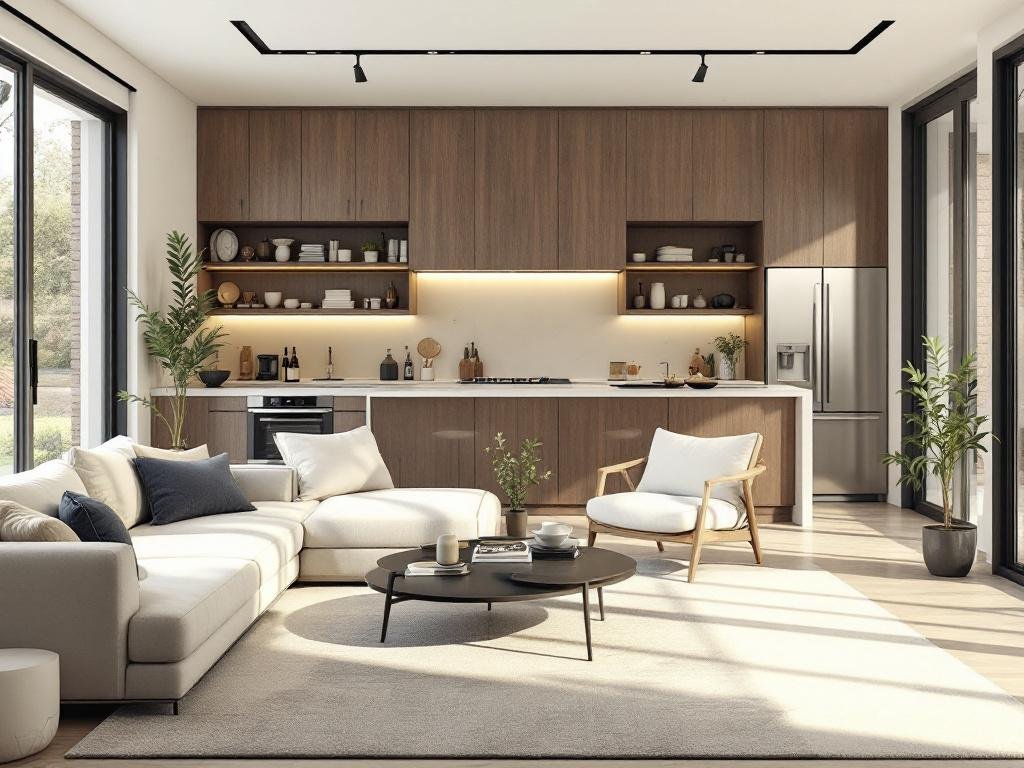An image showcasing a modern and contemporary interior design indicative of the new age in Boston.