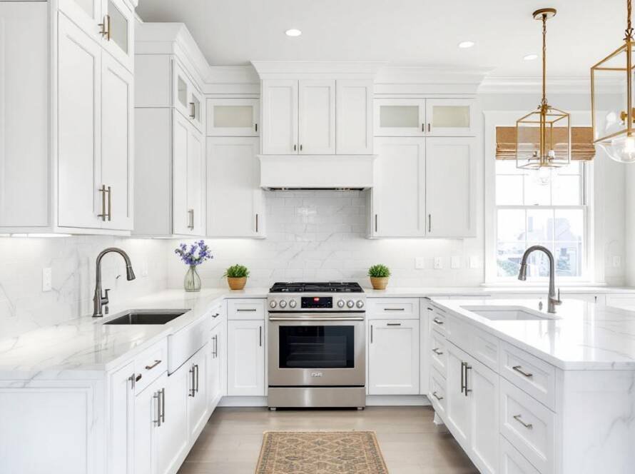 Alternative text: A modern, contemporary kitchen renovation following the æ³¢å£«é¡ design aesthetic.