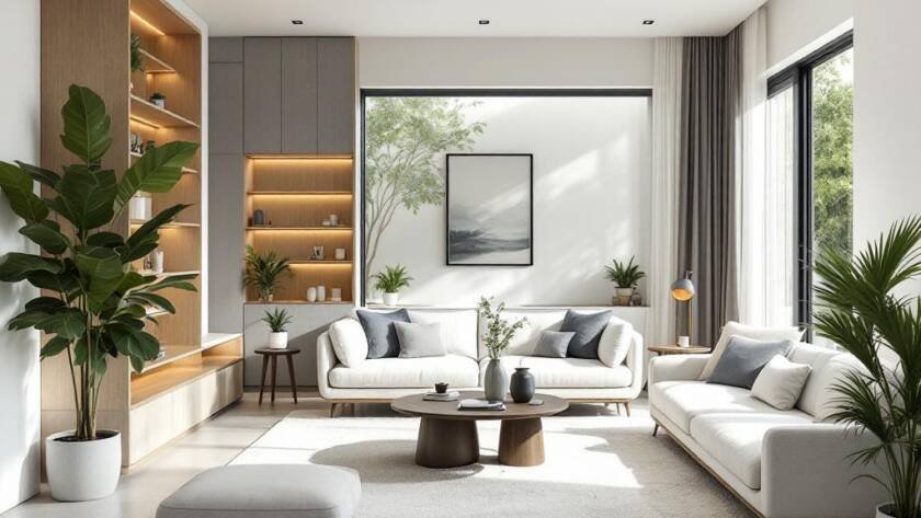 Interior redesign in Boston with a modern, contemporary style showcasing the transformation of a dream space into reality.