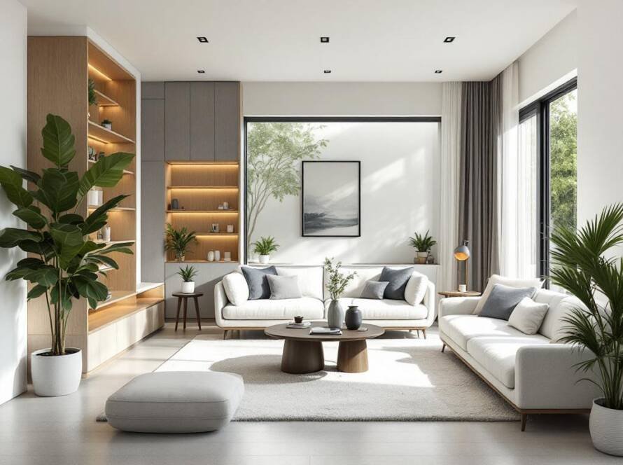 Interior redesign in Boston with a modern, contemporary style showcasing the transformation of a dream space into reality.