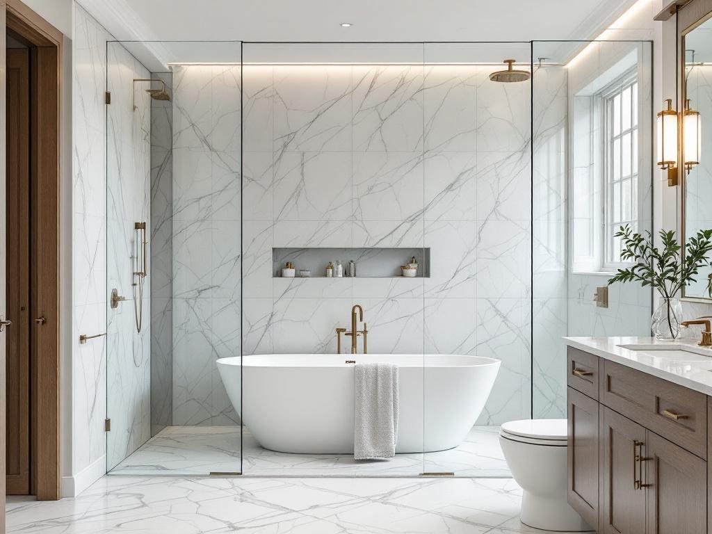 Picture showcasing a renovated bathroom from Boston.