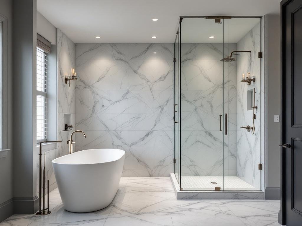 A renovated bathroom in Boston, showcasing new and innovative space usage.