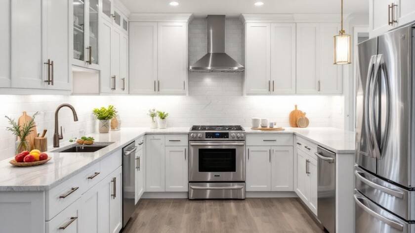 Modern and contemporary designed renovated kitchen in Boston.