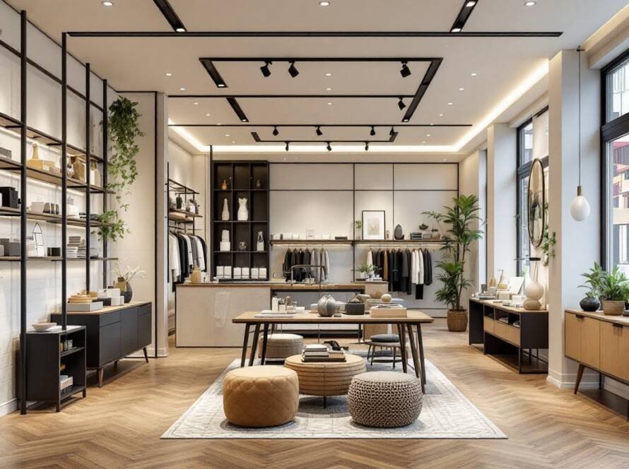 A modern and contemporary decorated shop in Boston aiming to turn business-space dreams into reality.
