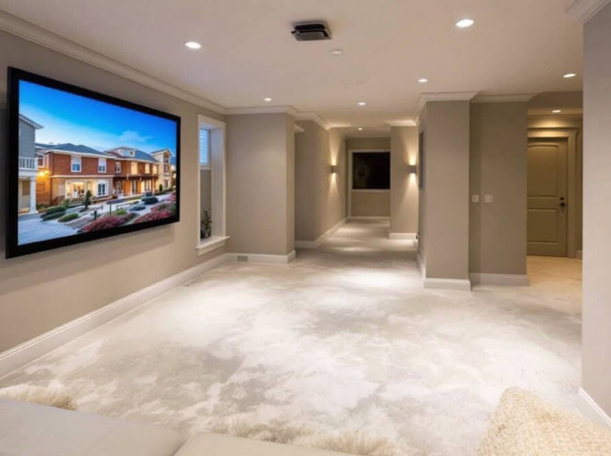 A newly renovated, modern and contemporary design basement in Boston.