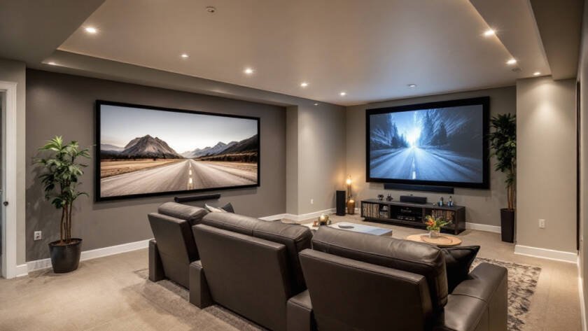 Renovated basement in Boston, showcasing modern and contemporary design elements for maximizing potential.