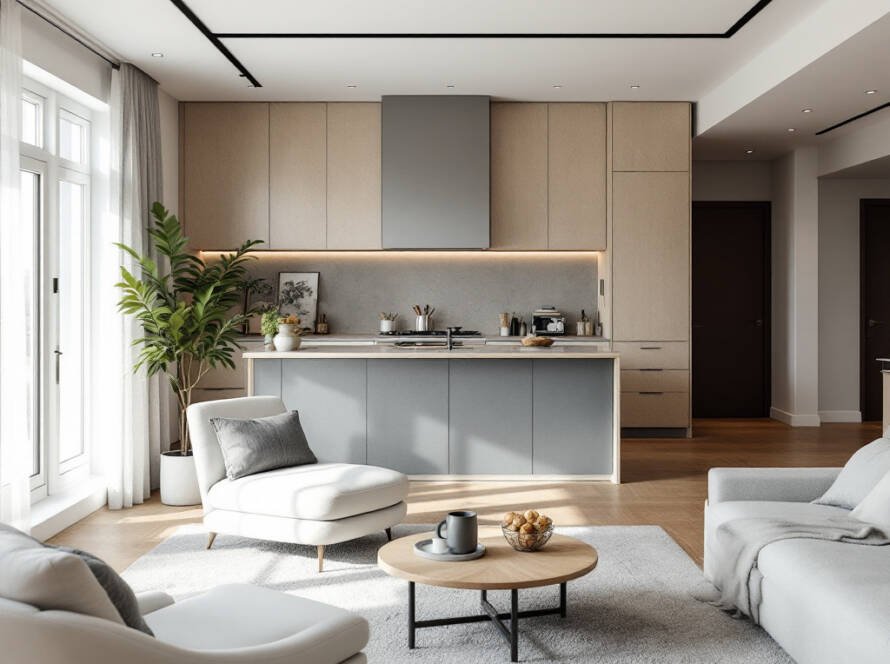 An image showcasing a modern and contemporary designed home as part of the Boston renovation project.