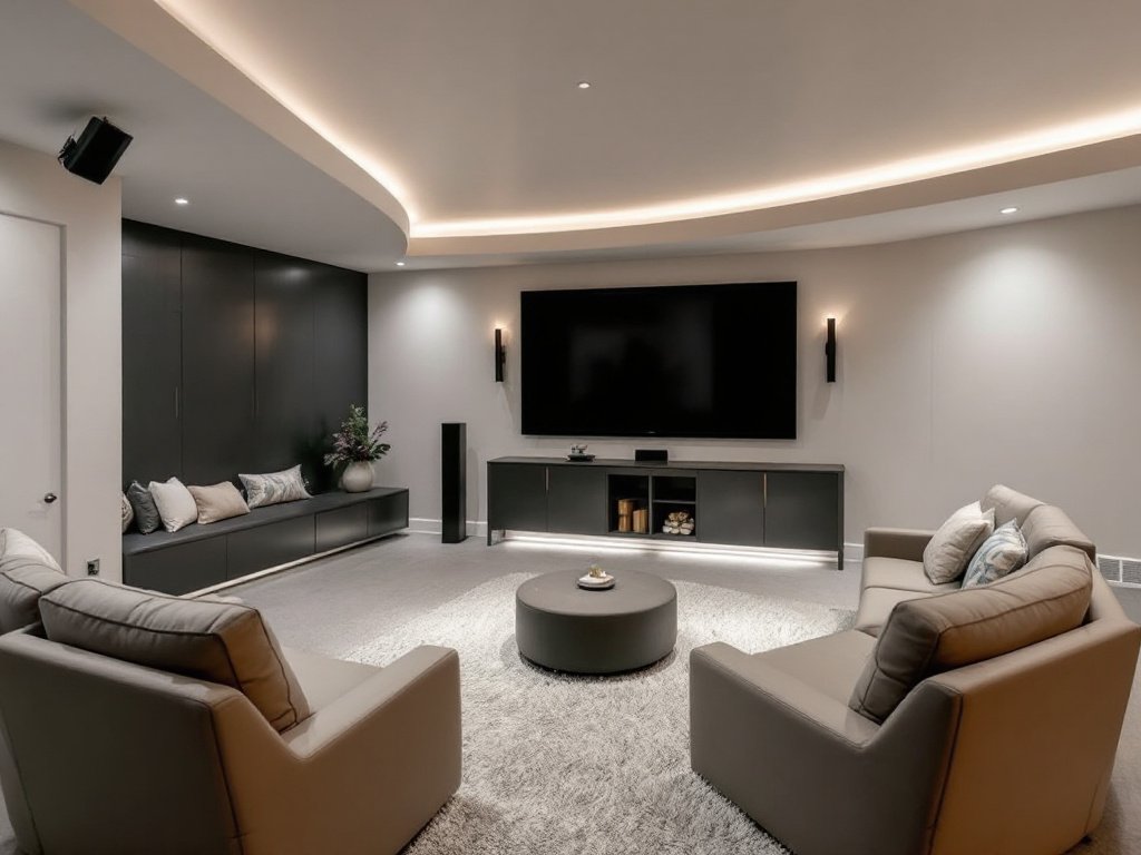 A newly renovated modern and contemporary basement in Boston thanks to a well-known one-stop construction solution.