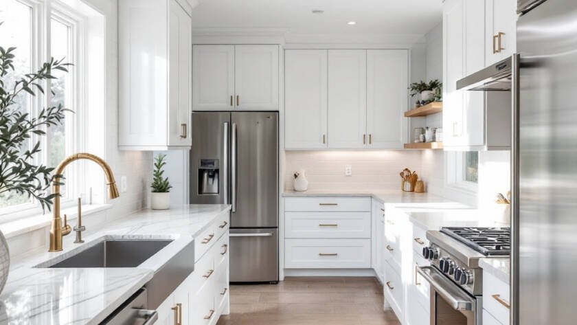 A sleek, modern, newly renovated kitchen designed by Bosite.