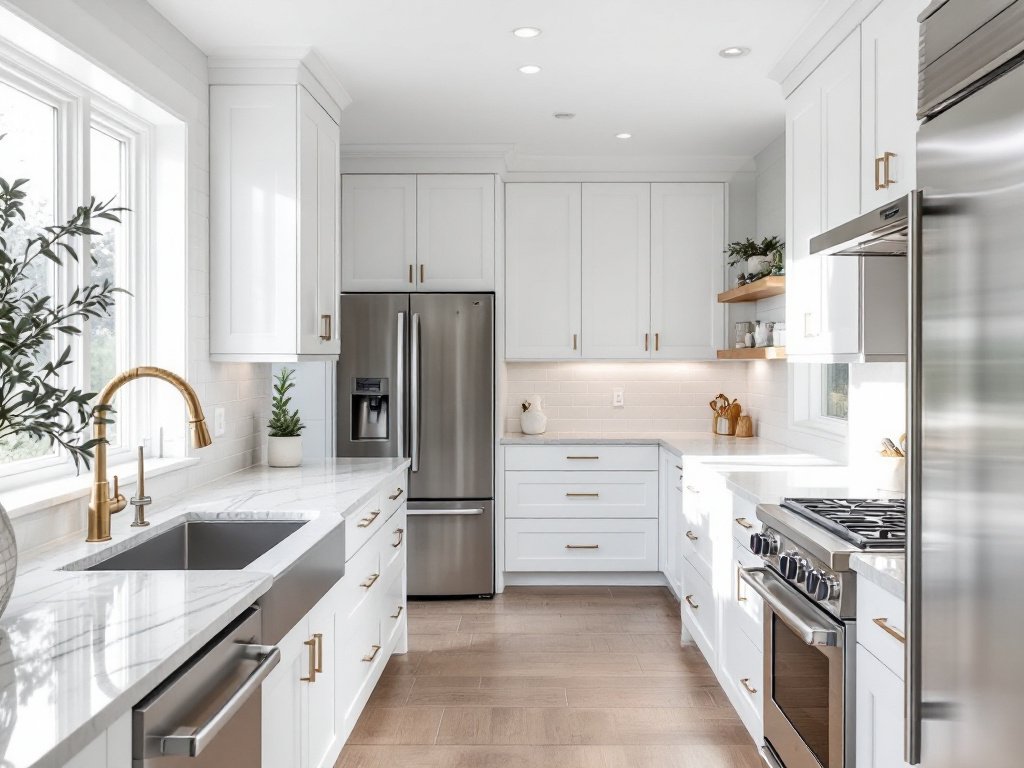 A sleek, modern, newly renovated kitchen designed by Bosite.