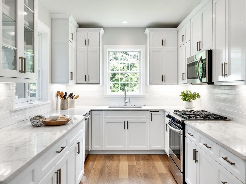 A freshly renovated Boston kitchen with a modern and contemporary design.