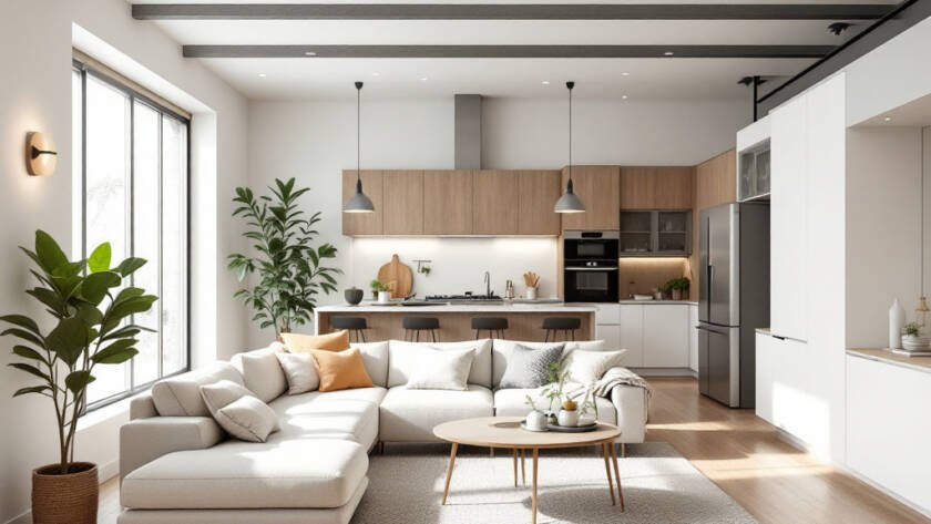 Modern and contemporary styled interior design in a Boston home.