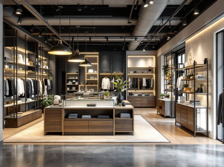 Fancy and modern shop decoration in Boston as an example of the high quality service provided.