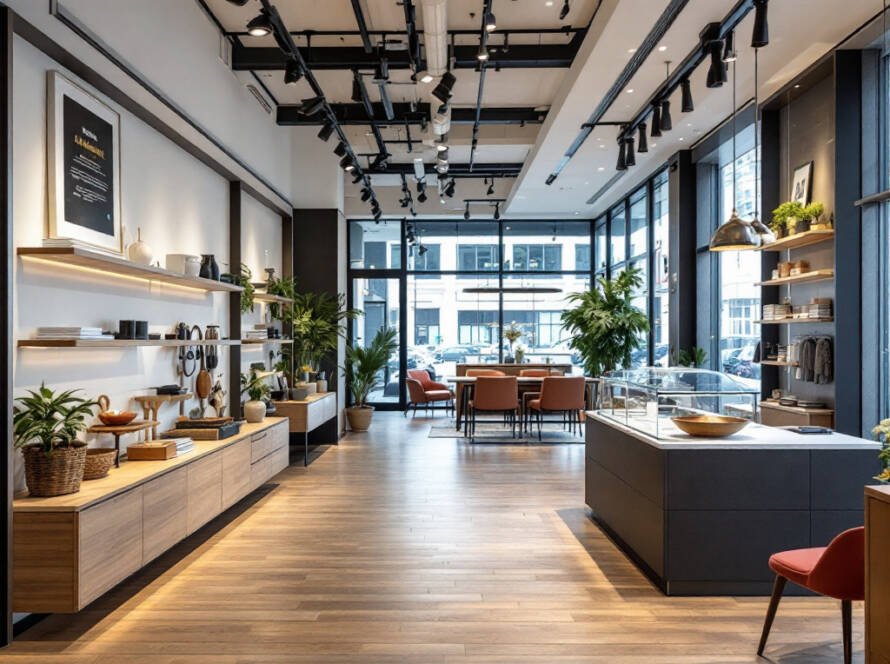 Modern and contemporary designed shop in Boston after renovation.