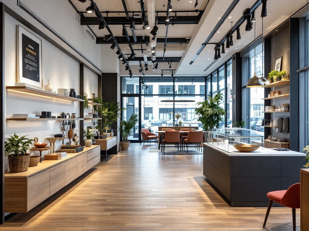 Modern and contemporary designed shop in Boston after renovation.