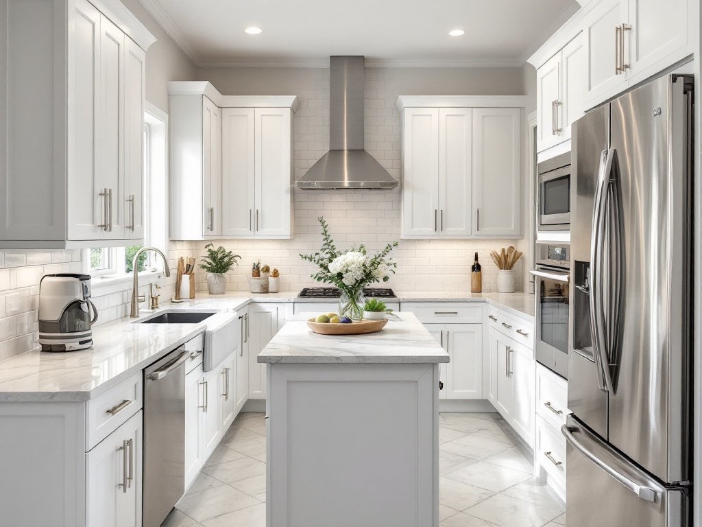 Newly remodeled modern kitchen in Boston with contemporary design 