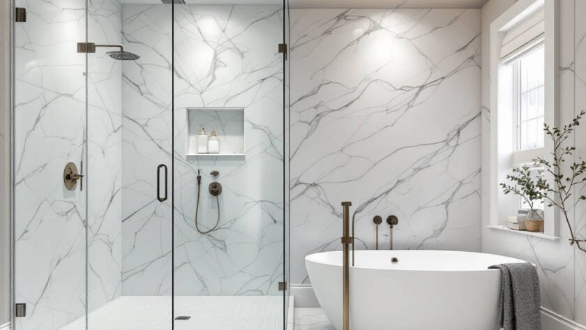 Modern and contemporary designed newly renovated bathroom in Boston revitalizing home ambiance.
