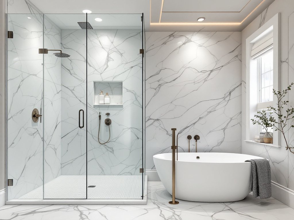 Boston Bathroom Renovation: Embarking On A Fresh Contemporary Design  Modern and contemporary designed newly renovated bathroom in Boston revitalizing home ambiance.